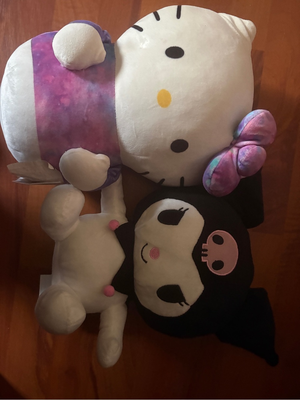 Hello Kitty and Kuromi Plush Duo - Purple Bow & Black Character